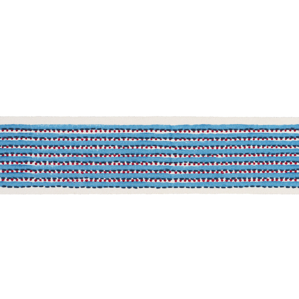 STRIPE & DOT HAND BLOCK TRIM | Blue