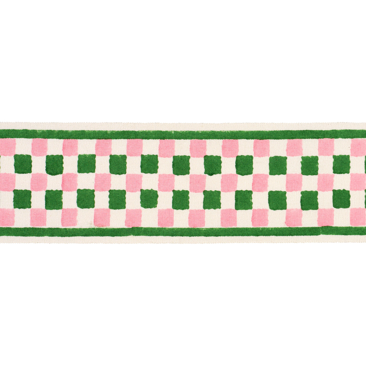 CHEQUER HAND BLOCK TRIM | Green