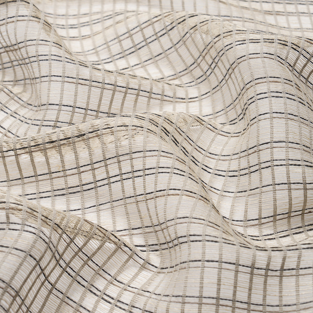 PAYTON LINEN SHEER GRID | Black & White