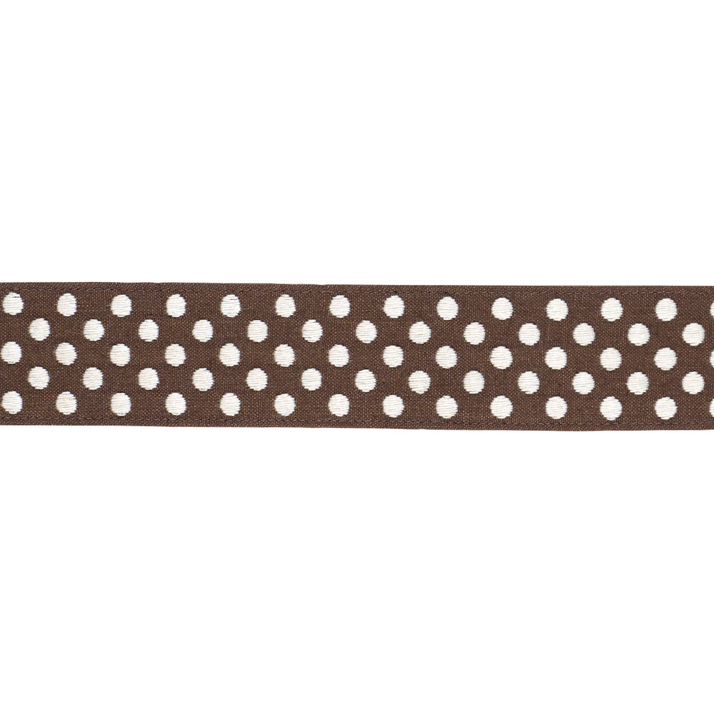 DOTTED EMBROIDERED TAPE | Brown