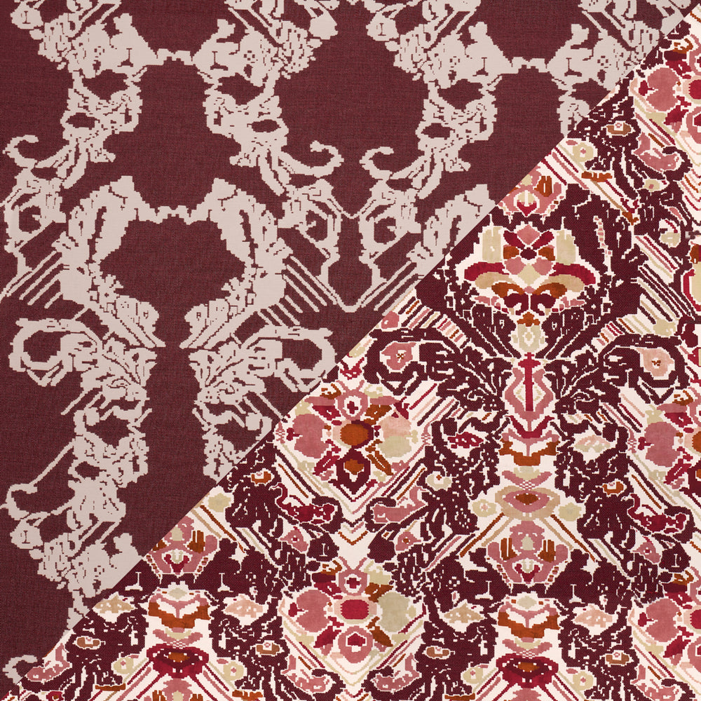 REVERSIBLE DIGITAL DAMASK | Merlot