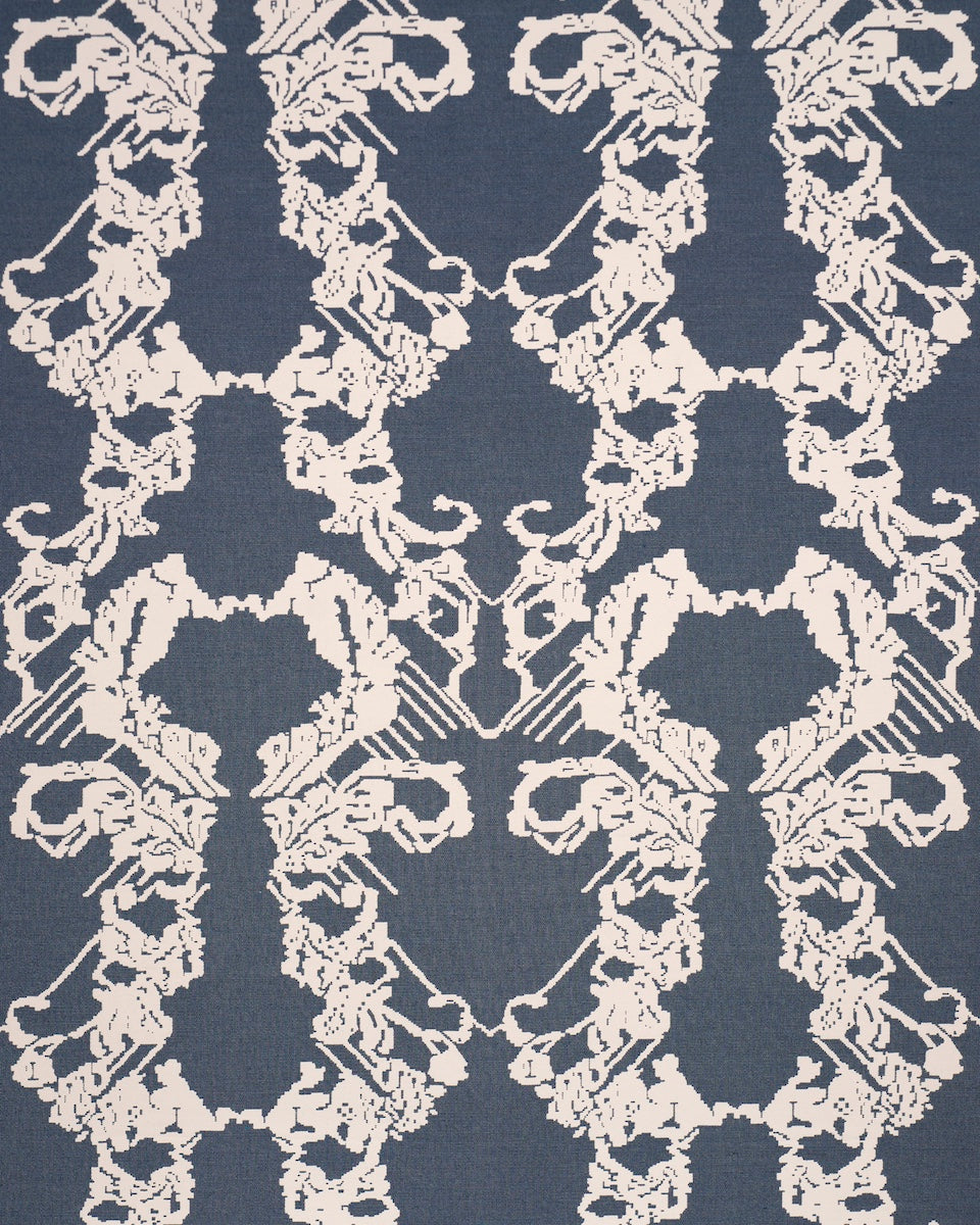 REVERSIBLE DIGITAL DAMASK | Denim