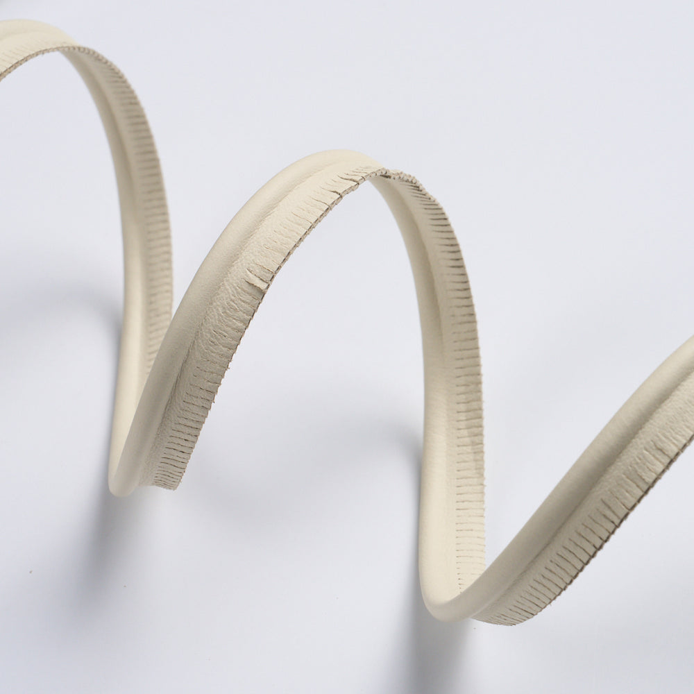 BURNHAM MEDIUM LEATHER PIPING | Ivory