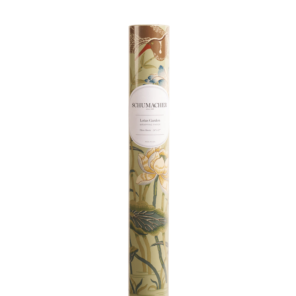 Lotus Garden Wrapping Paper | Aqua