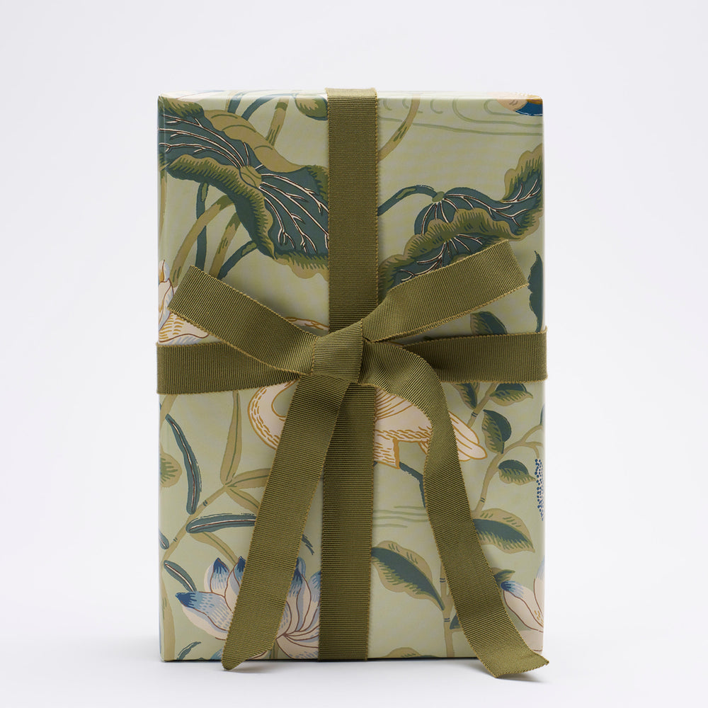 Lotus Garden Wrapping Paper | Aqua