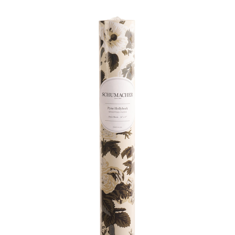 Pyne Hollyhock Wrapping Paper | Charcoal
