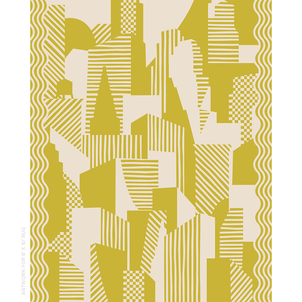 City's Silent Lines Rug | Chartreuse