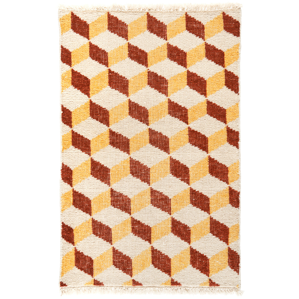 POMPEII HAND-KNOTTED RUG | Yellow & Red