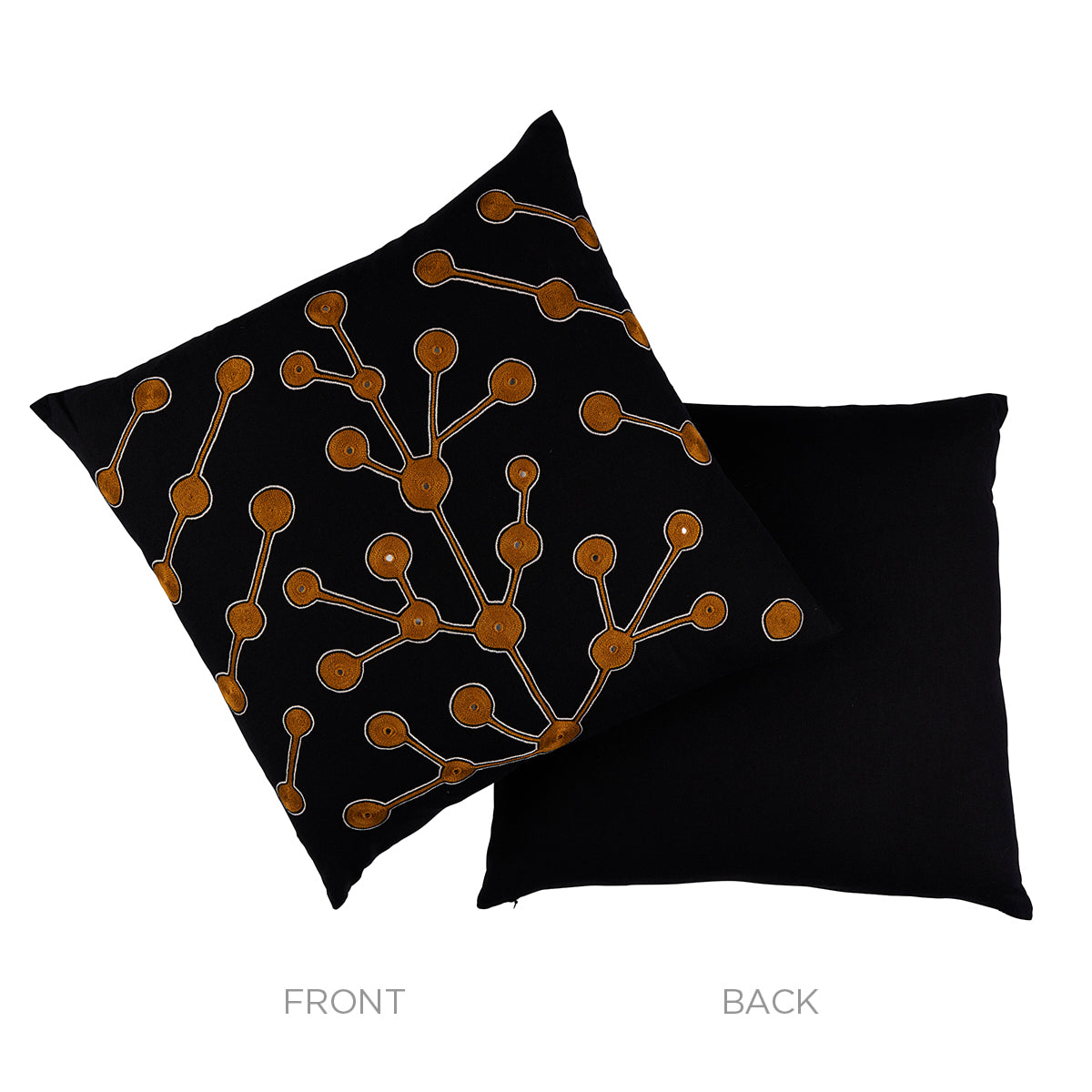 Tree of Life Pillow | Black & Beige