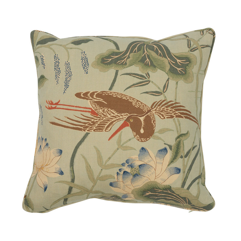 Lotus Garden Pillow | Aqua