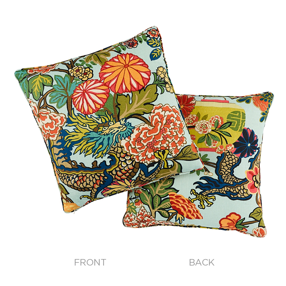 Chiang Mai Dragon Pillow | Aquamarine