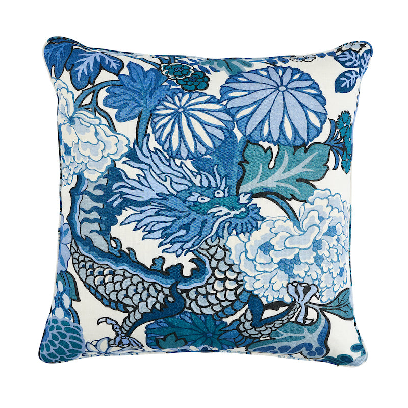 Chiang Mai Dragon Pillow | China Blue