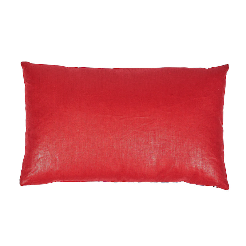 Ziggurat Pillow | Blue & Red