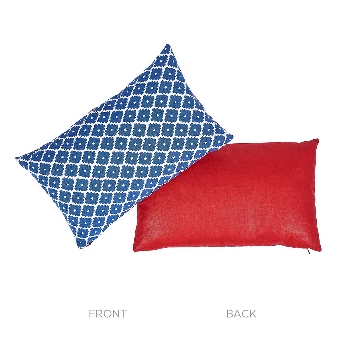 Ziggurat Pillow | Blue & Red