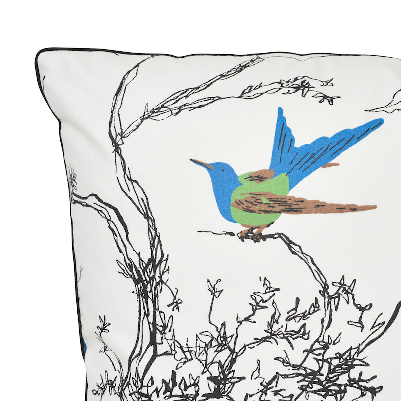 Birds & Butterflies Pillow | Multi On White