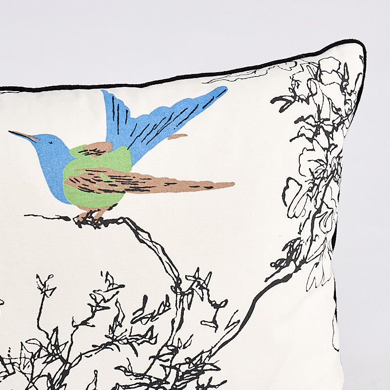 Birds & Butterflies Pillow | Multi On White