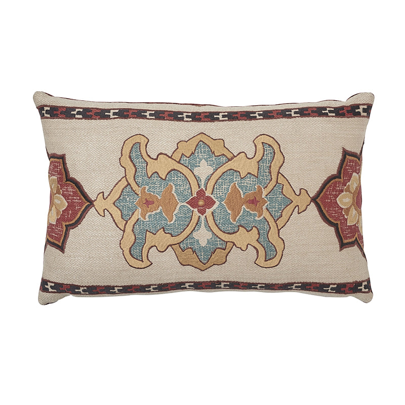 Temara Embroidered Pillow | Spice