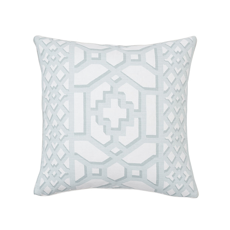 Zanzibar Trellis Pillow | Winter Mint