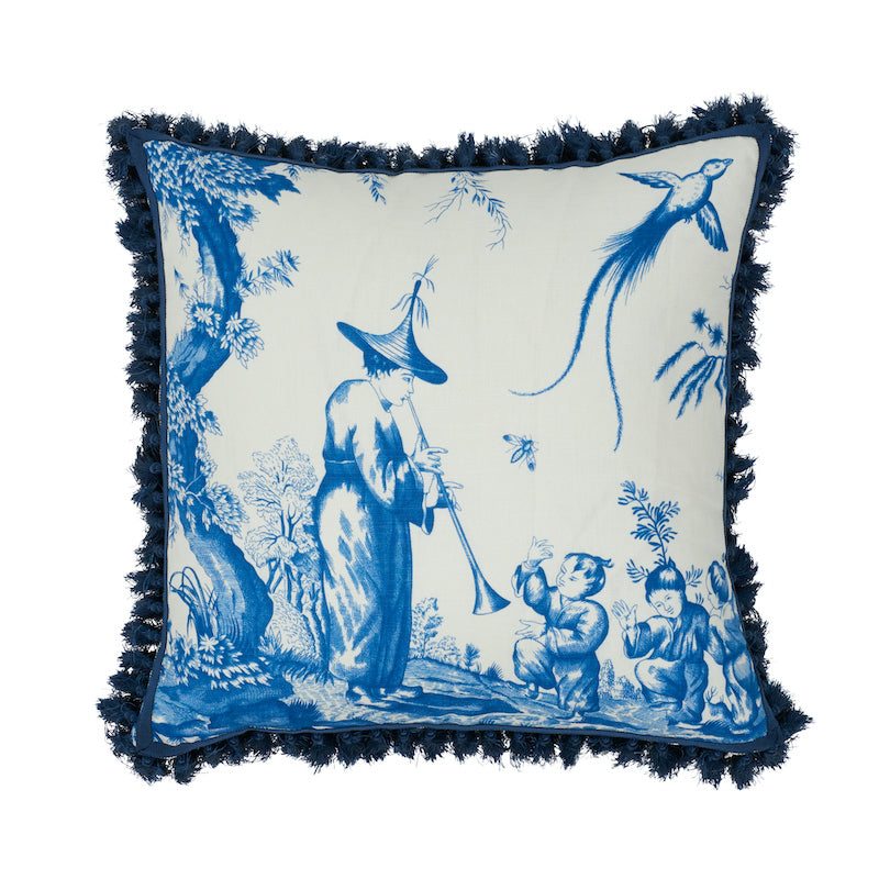 Shengyou Toile Pillow | Blue