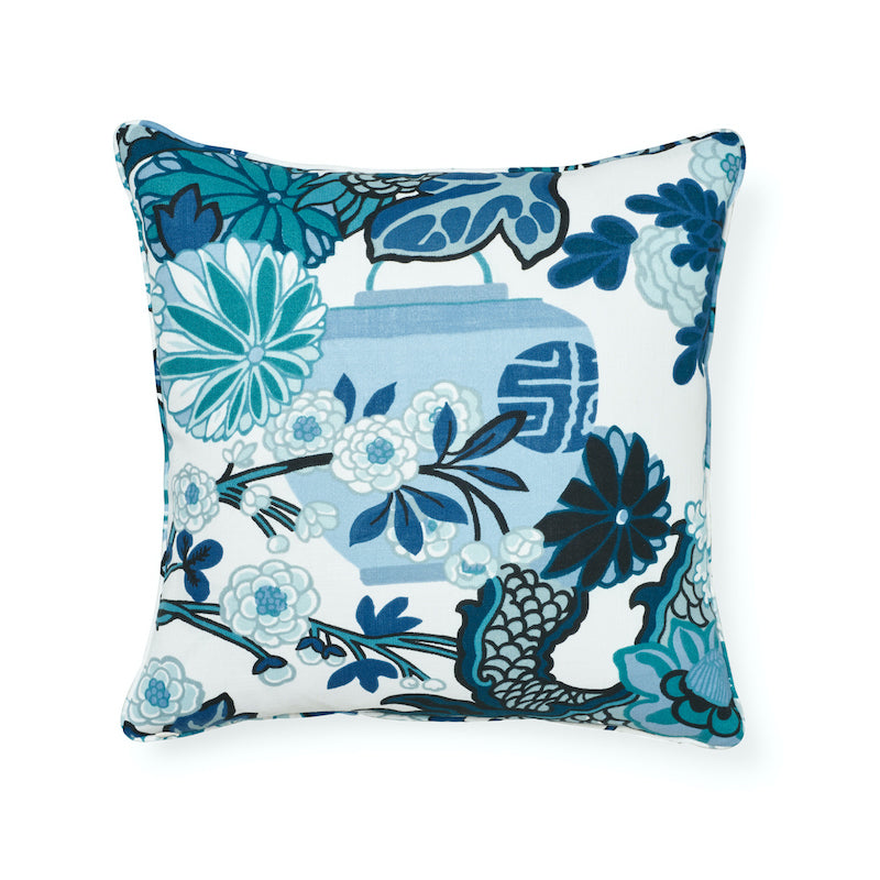 Chiang Mai Dragon I/O Pillow | China Blue