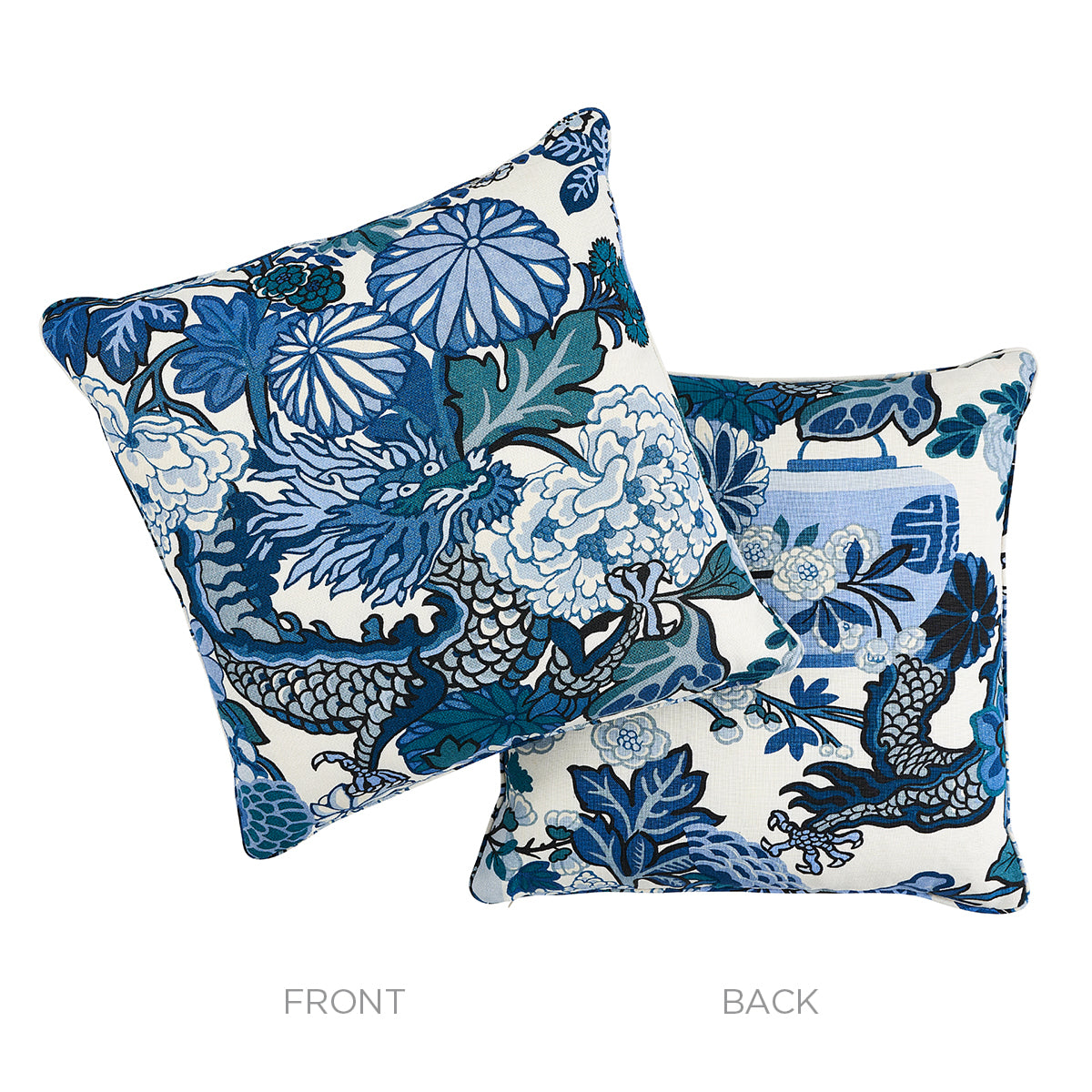 Chiang Mai Dragon I/O Pillow | China Blue