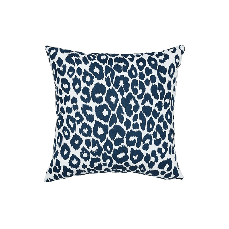 Iconic Leopard I/O Pillow | Navy