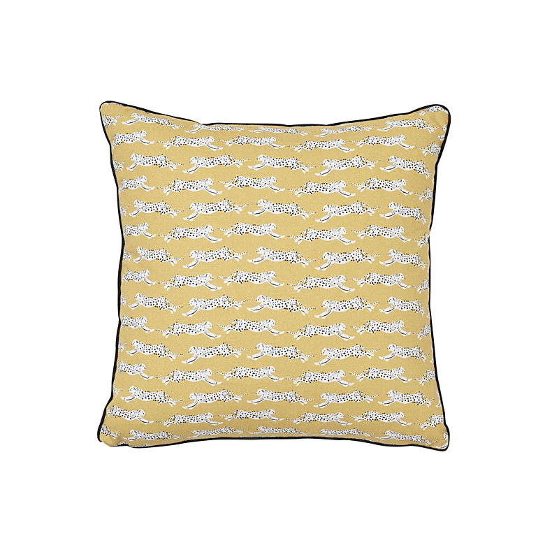 Leaping Leopards Pillow | Yellow