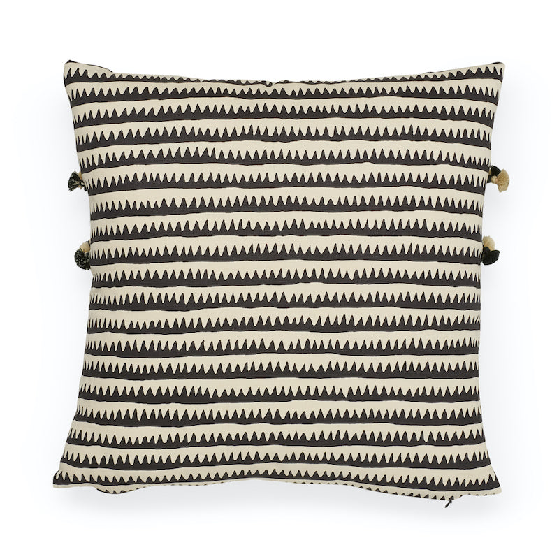 Corfu Stripe Pillow | Black