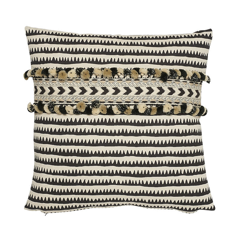 Corfu Stripe Pillow | Black