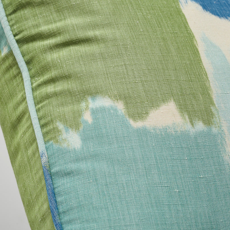 Colorblock Ikat Pillow | Aqua