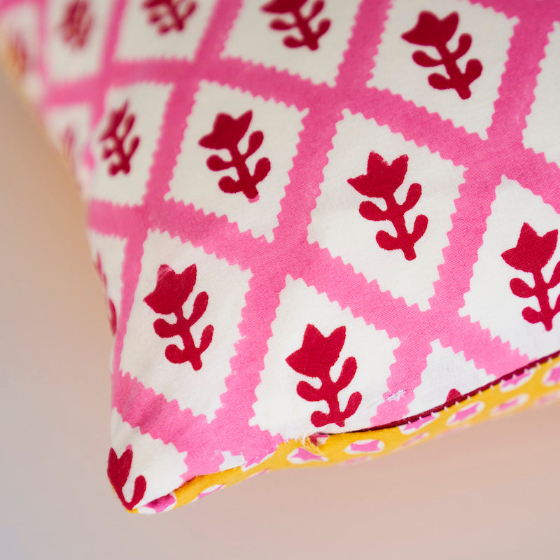 Buti & Tuk Tuk Pillow | Pink & Yellow