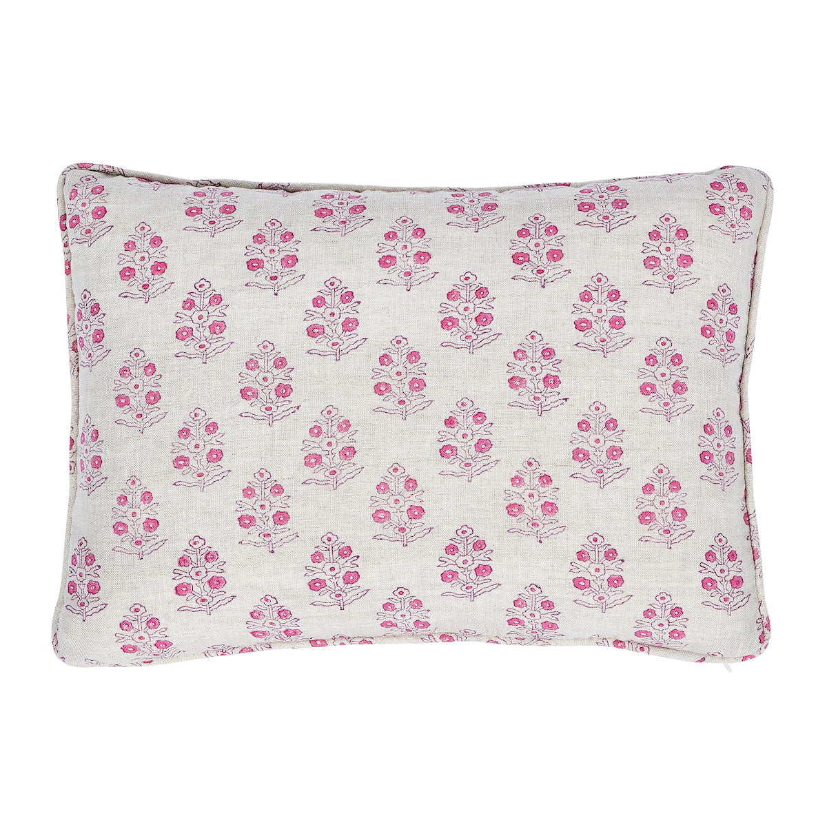 Aditi Hand Blocked Print Pillow | Pink