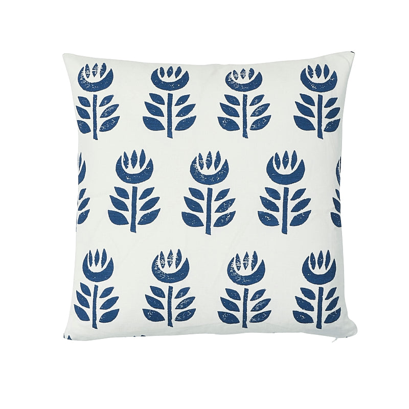 Rosenborg Hand Print Pillow | Navy Blue
