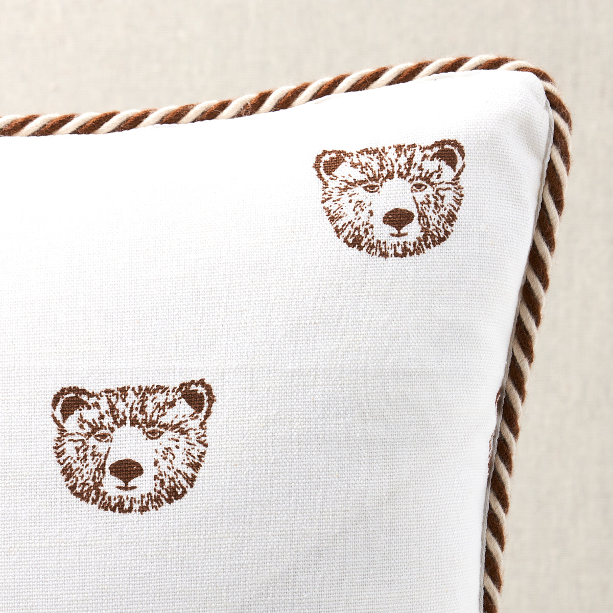 Bear Print Pillow | Ivory