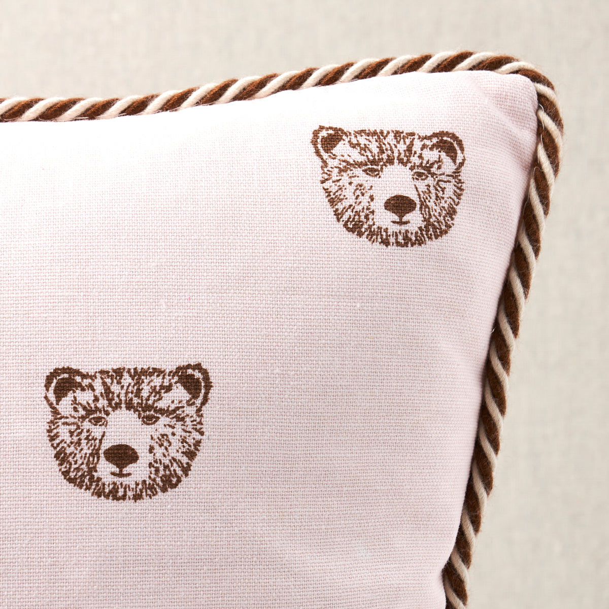 Bear Print Pillow | Blush