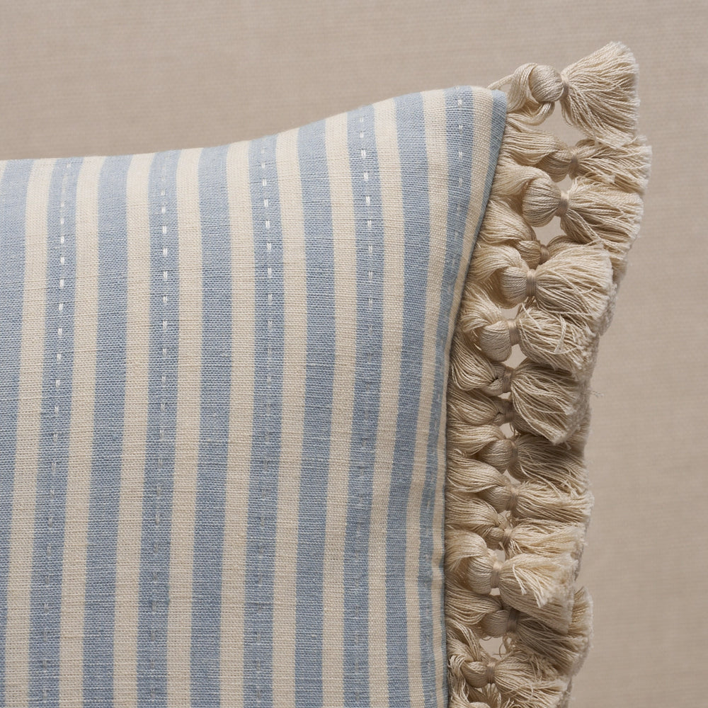 Mathis Ticking Stripe Pillow | Sky