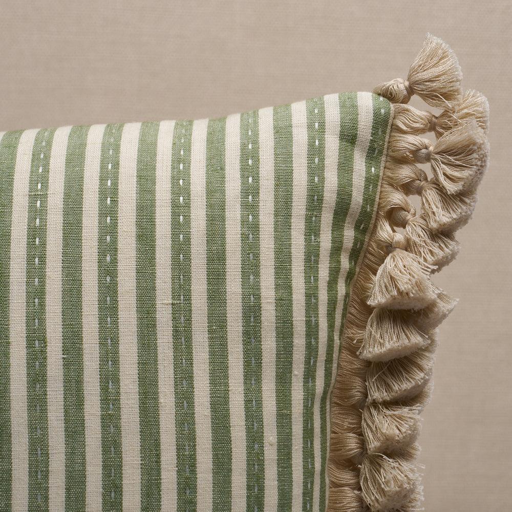 Mathis Ticking Stripe Pillow | Sage