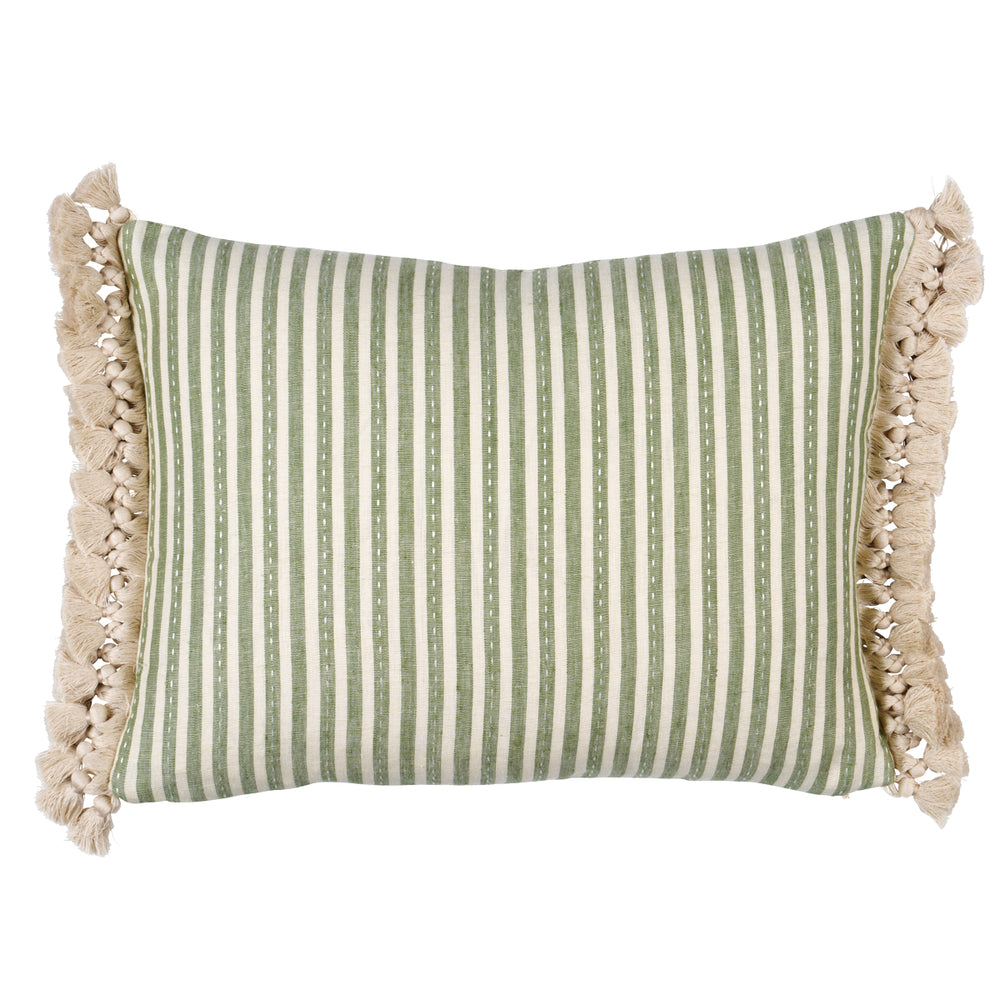 Mathis Ticking Stripe Pillow | Sage