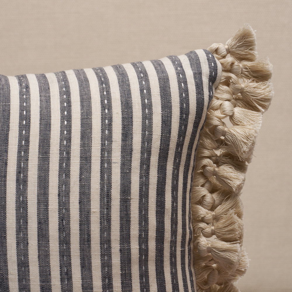Mathis Ticking Stripe Pillow | Carbon