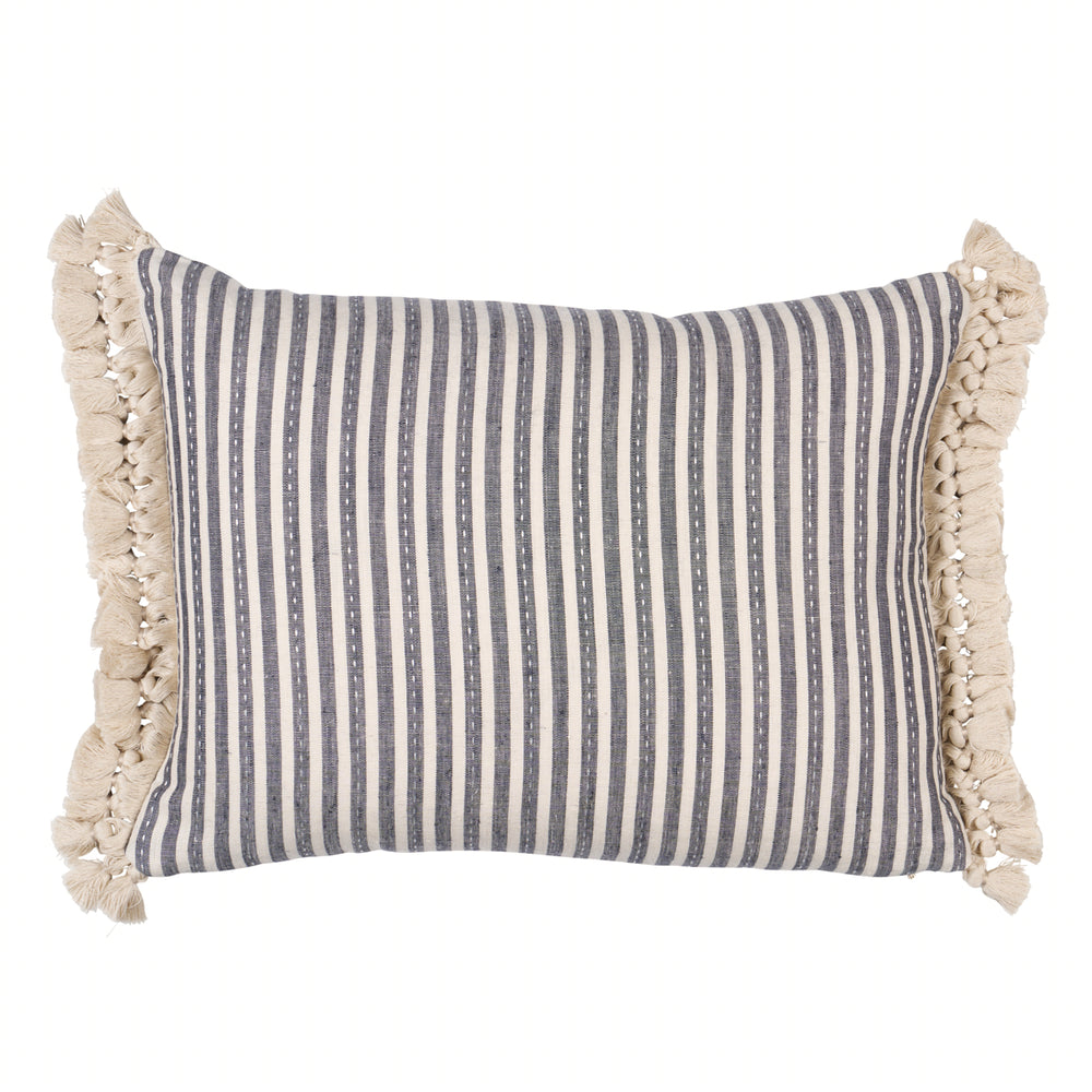 Mathis Ticking Stripe Pillow | Carbon