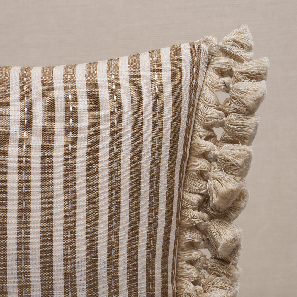 Mathis Ticking Stripe Pillow | Flax