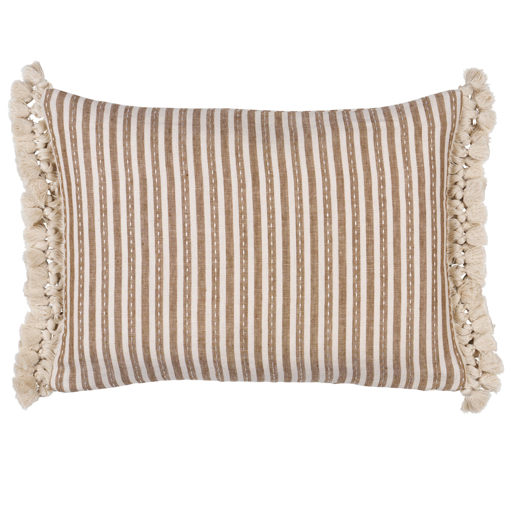 Mathis Ticking Stripe Pillow | Flax