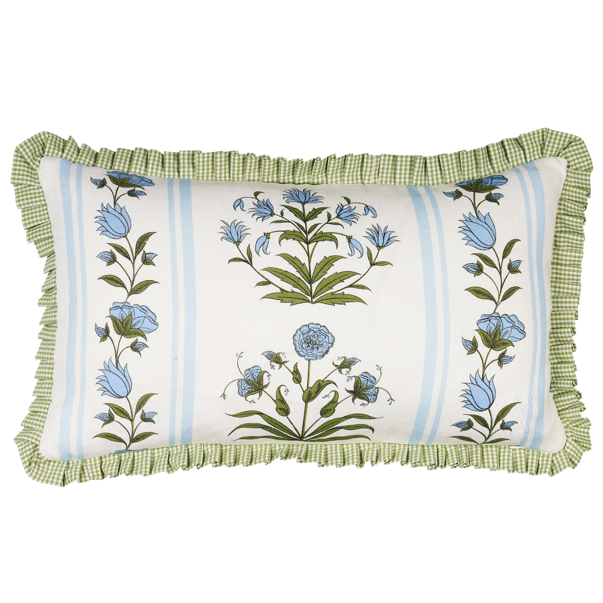 Royal Poppy Stripe Pillow | Sky