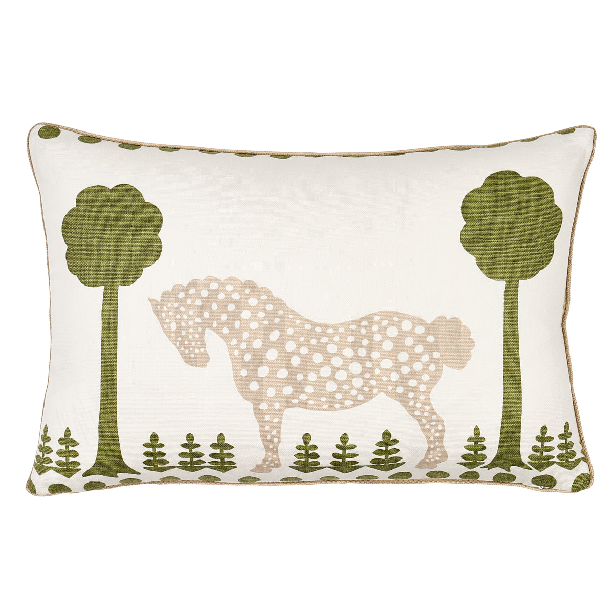 Polka Dot Pony Pillow | Olive