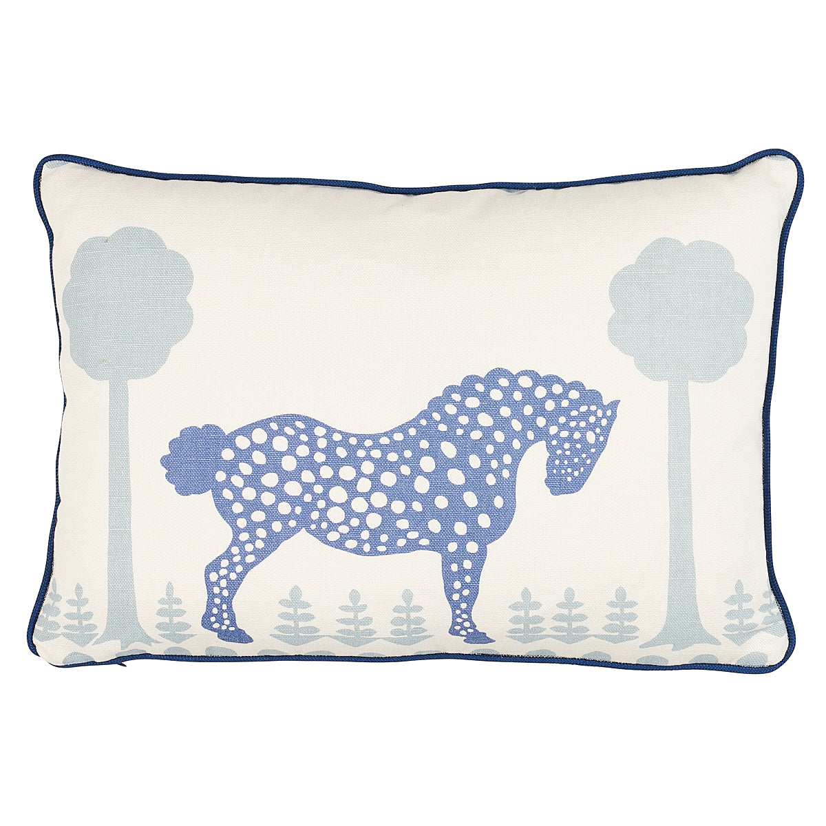 Polka Dot Pony Pillow | Blue