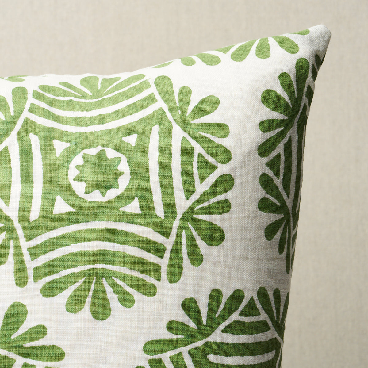 Gilded Star Block Print Pillow | Green