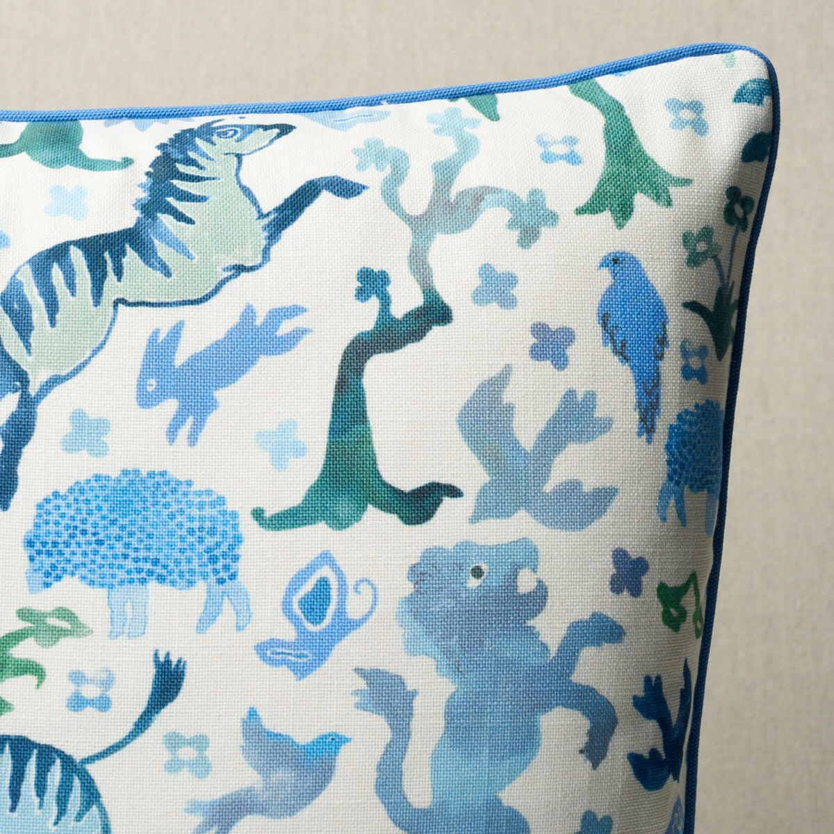 Beasts Pillow | Blue and Green