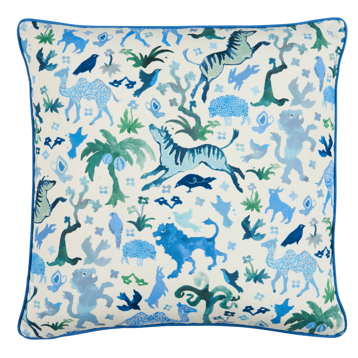 Beasts Pillow | Blue and Green