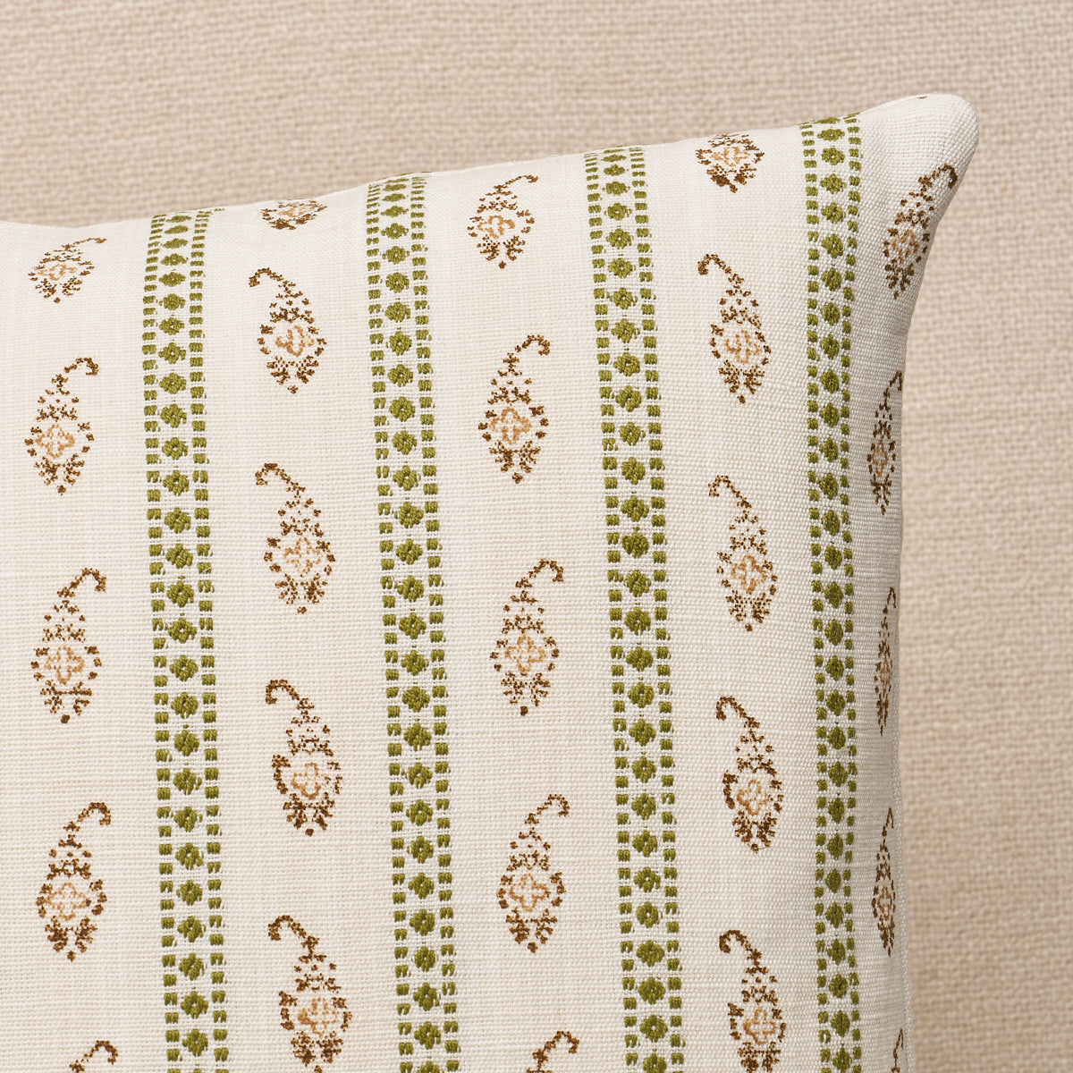 Eddie Hand Block Print Pillow | Green