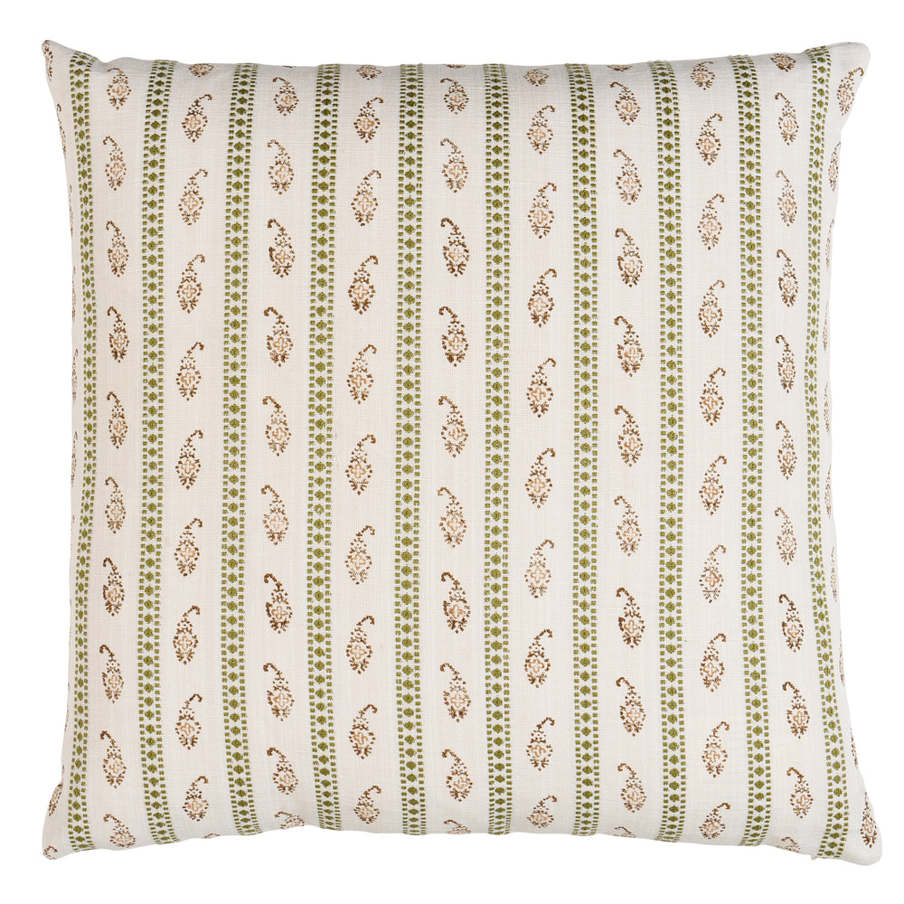 Eddie Hand Block Print Pillow | Green